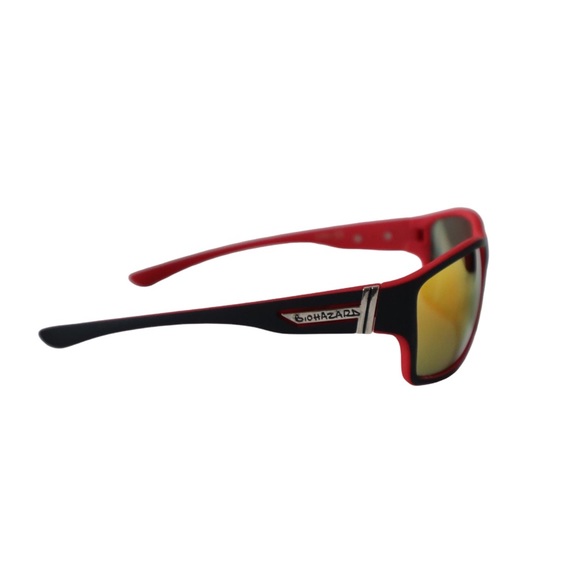 BIOHAZARD UV400 CE Shock Resistant RED Frame Sunglasses w/ Reflective Lens - Picture 5 of 9